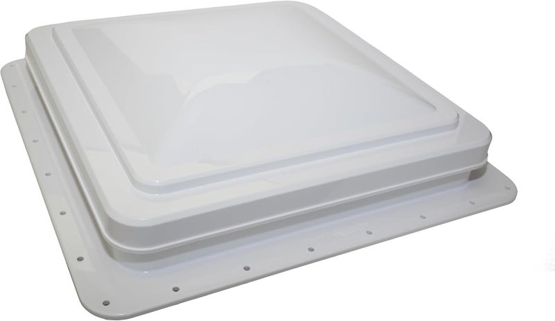 classAcustoms 81111-3G | 14" RV Roof Vent | 3" Garnish Ring | Non Powered | White Lid | Manual Crank | for RV's | Cargo Trailer | Camper and Motorhome (3" Garnish) - Image 1